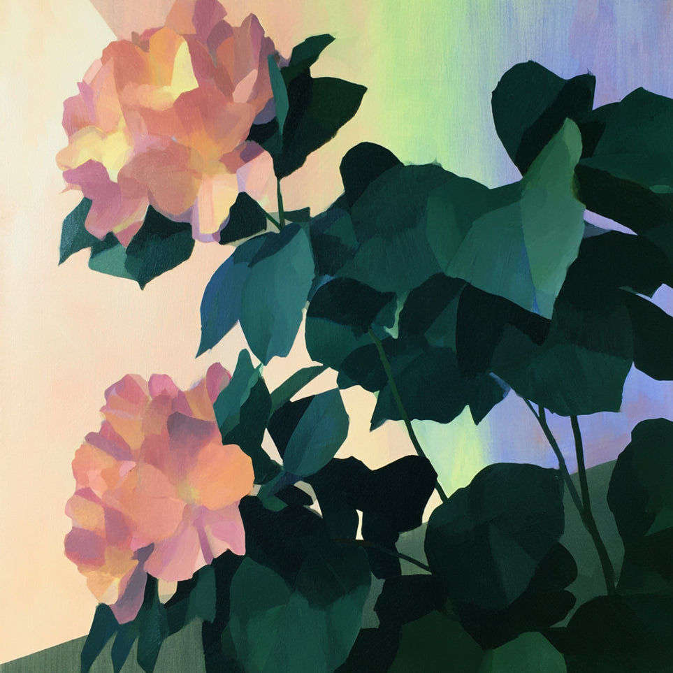 Roses against a pastel sky