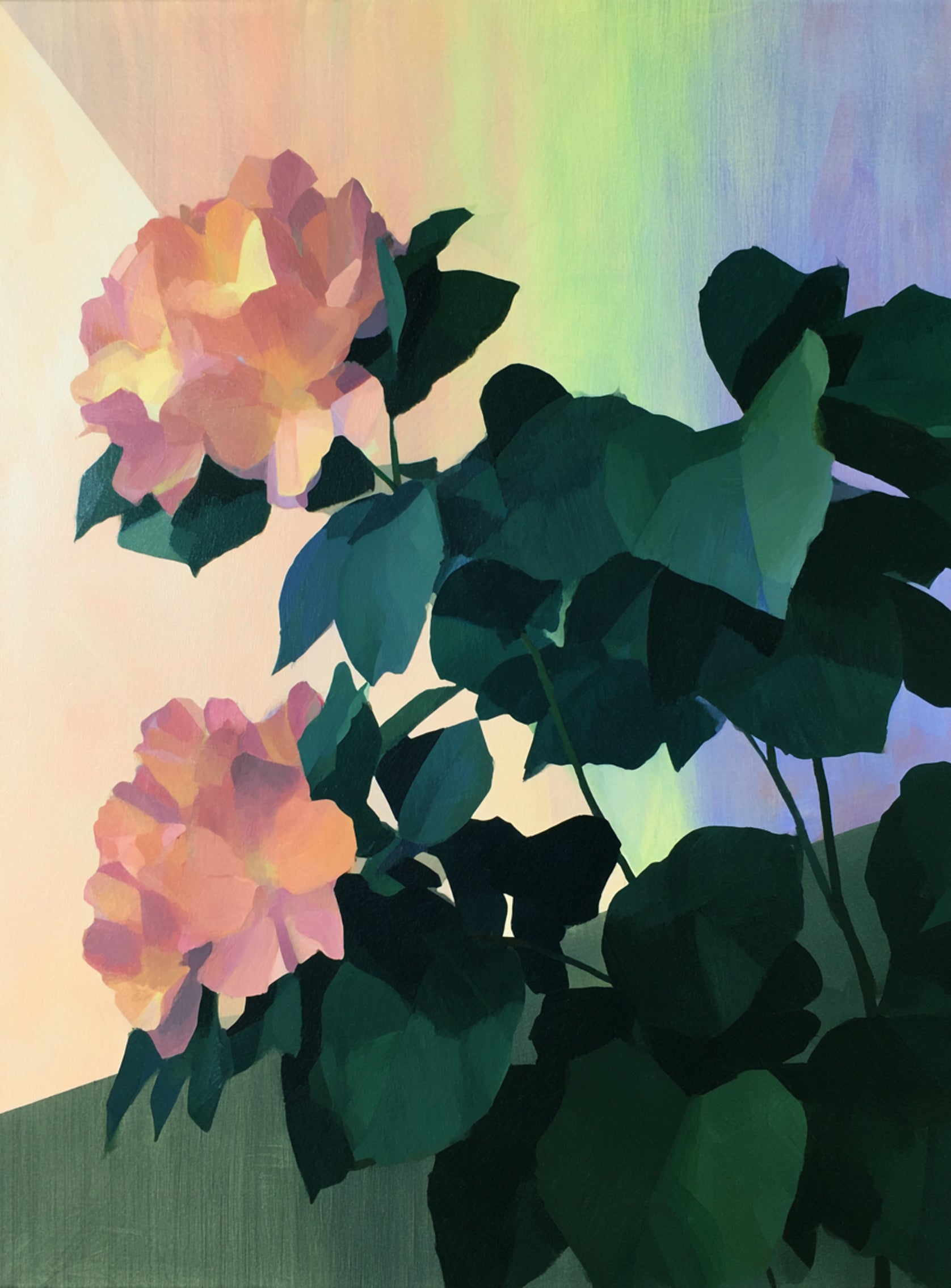 Roses against a pastel sky