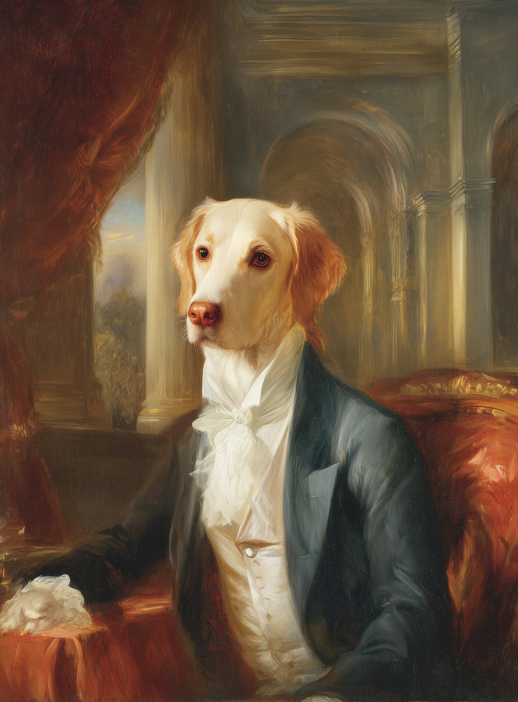 A dog in formal wear