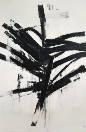 Black mass across white field
