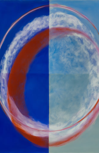 Red rim on divided blue