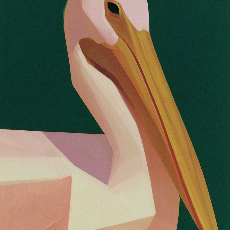 A pelican within green silence
