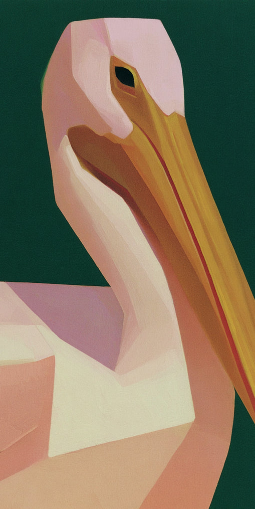 A pelican within green silence