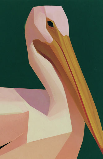 A pelican within green silence