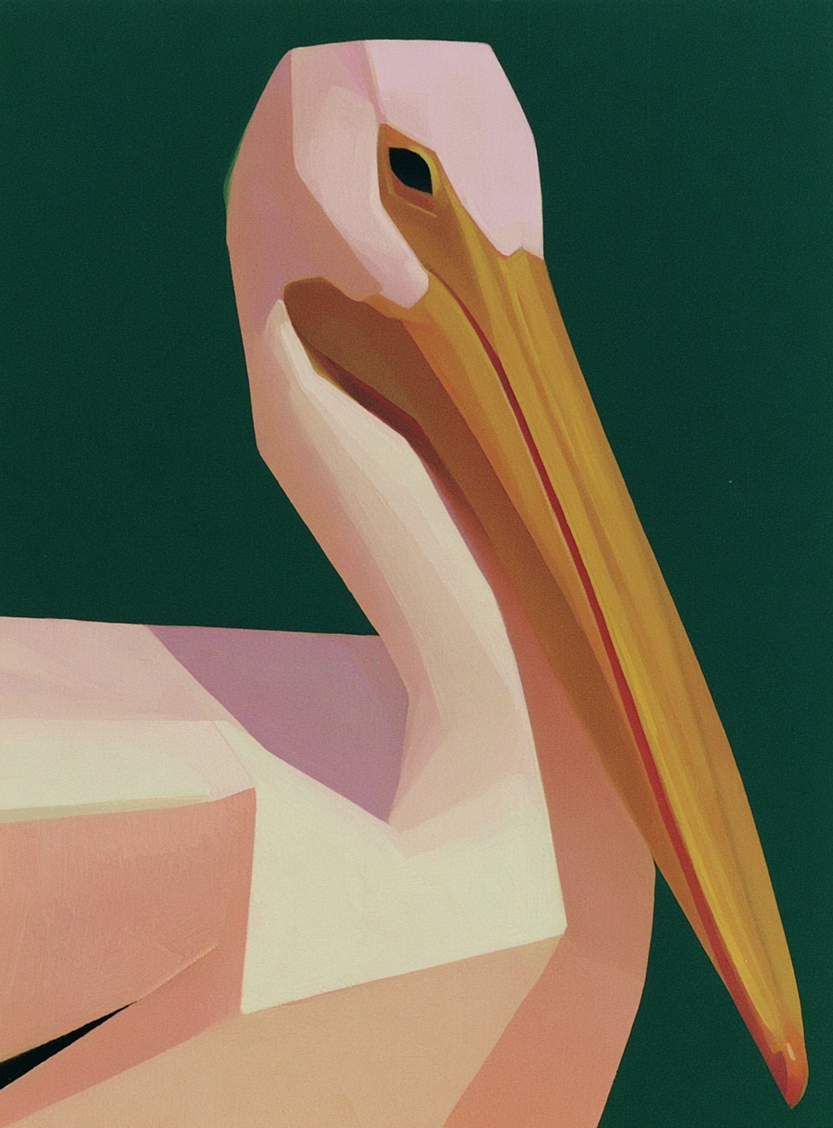 A pelican within green silence