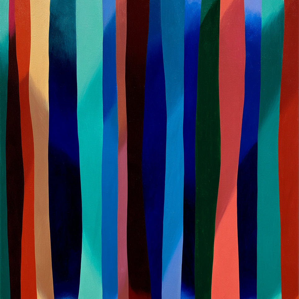 Blue shadow under bright stripes