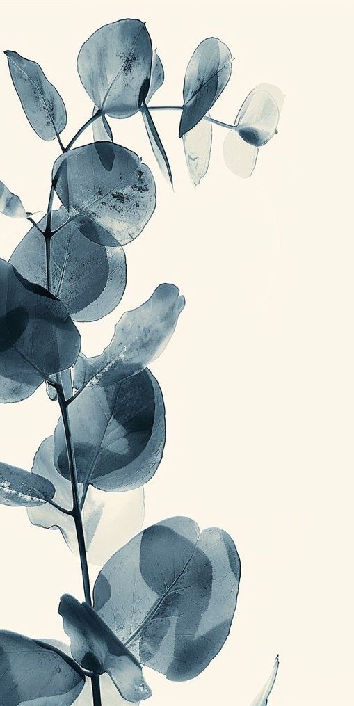 Blue leaves in quiet air