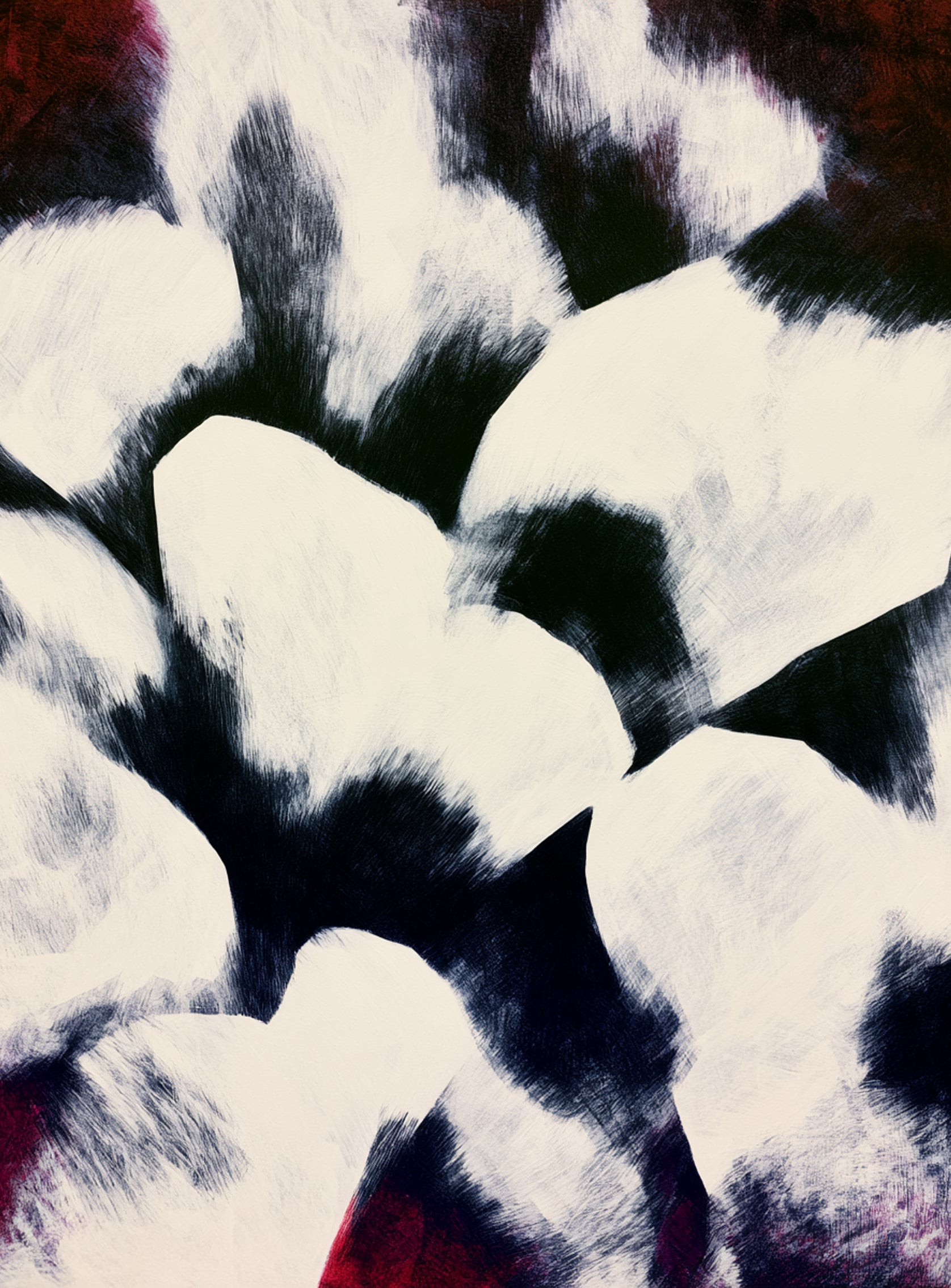 White blocks among dark ground