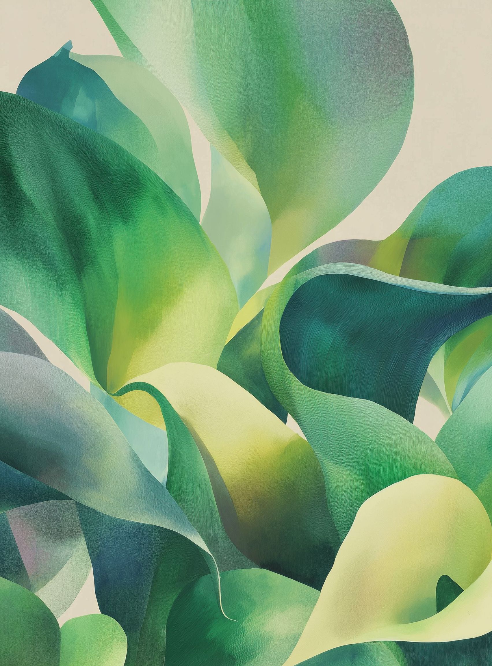 Green leaves in soft light