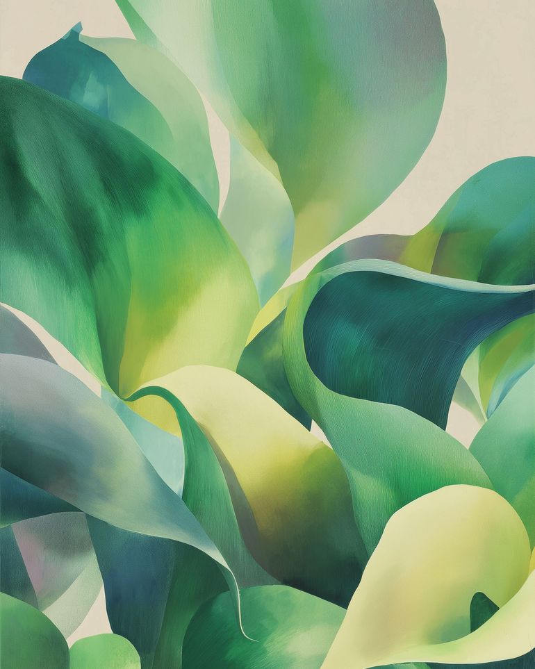 Green leaves in soft light