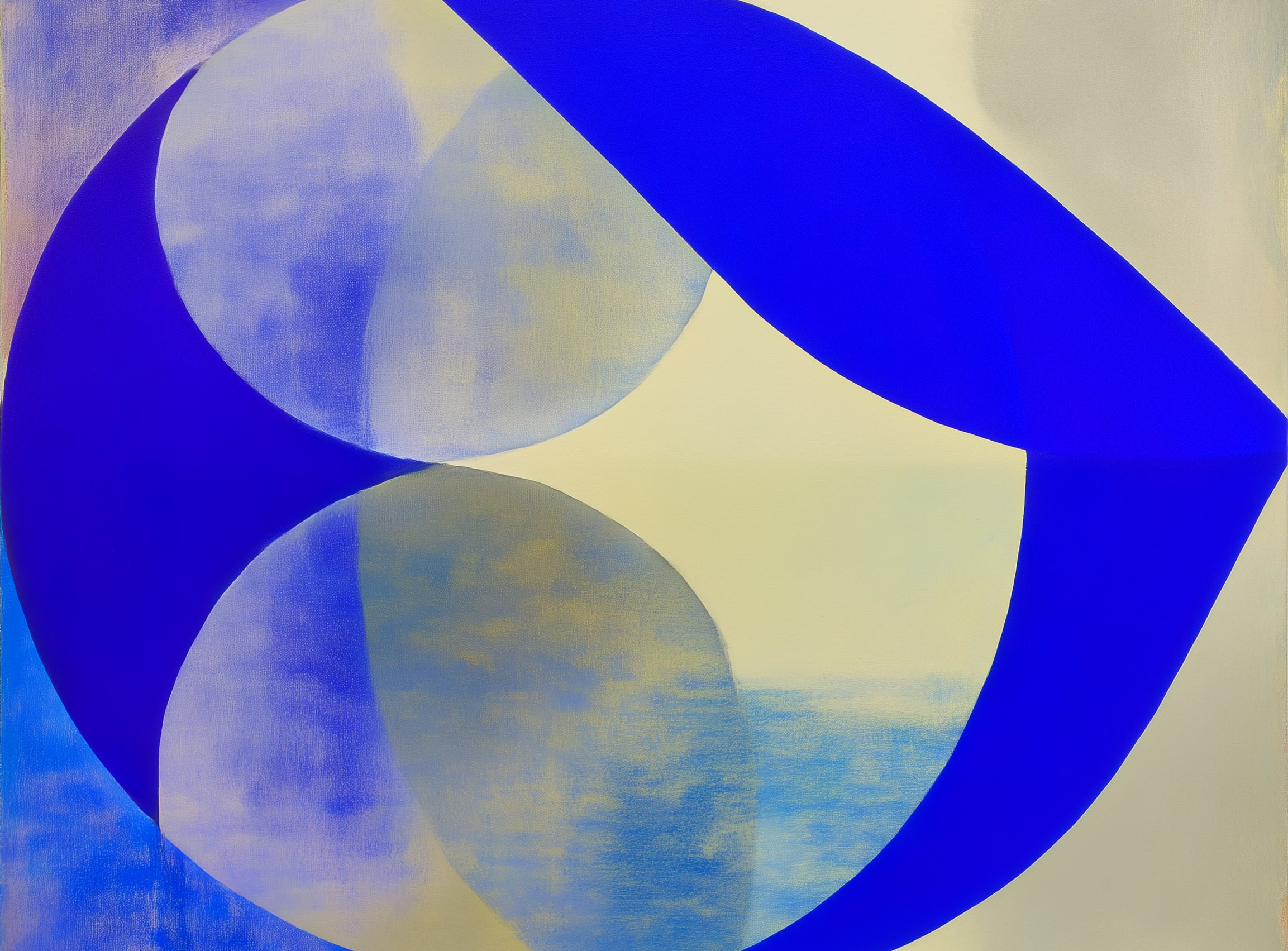 Cobalt loop on beige