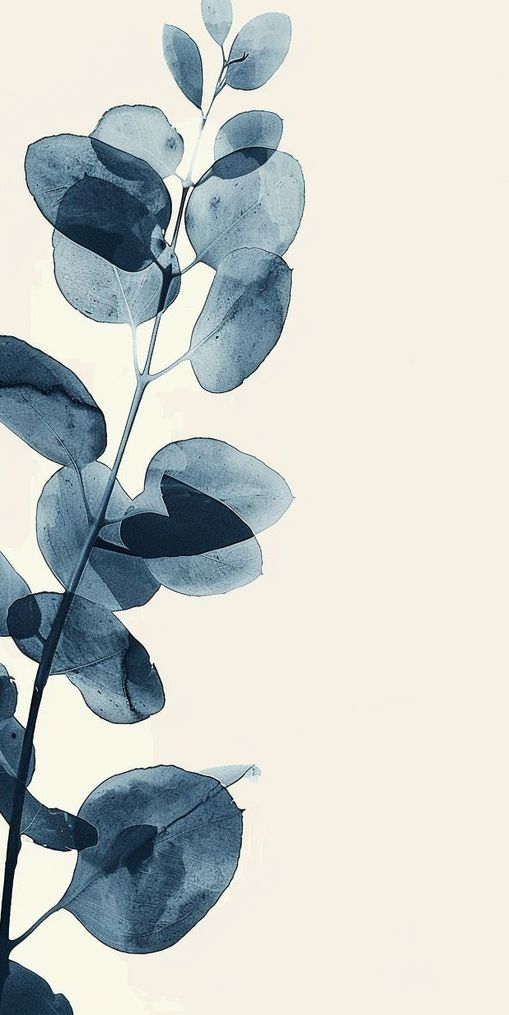 Blue leaves on pale air