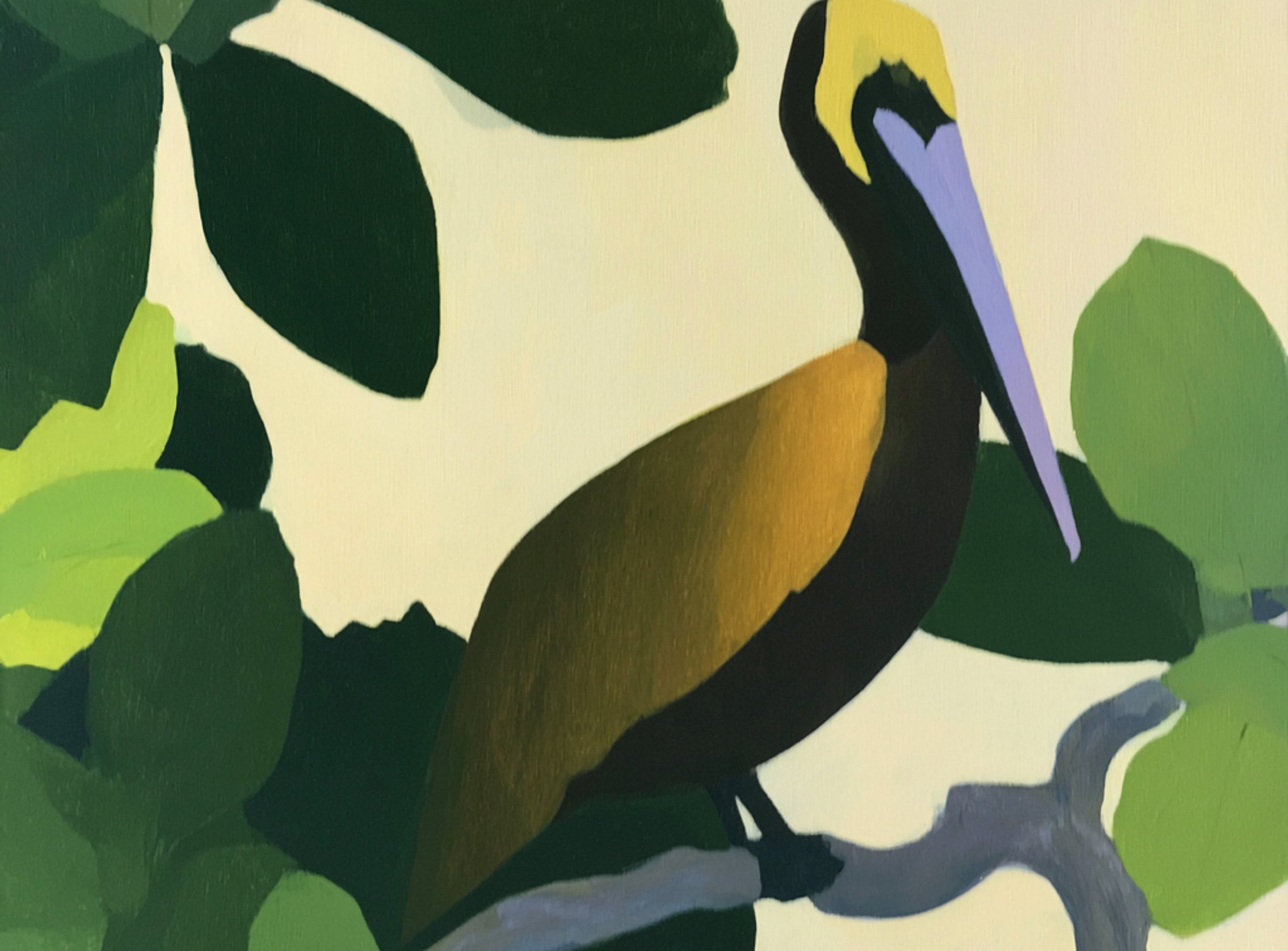 Long beak in green shade