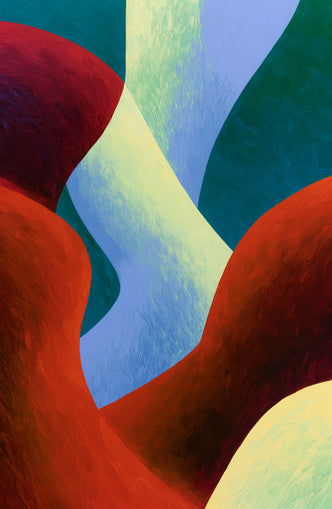 Curved bands in thick paint