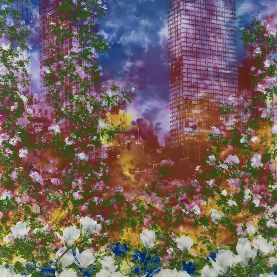 Flowers before storm towers