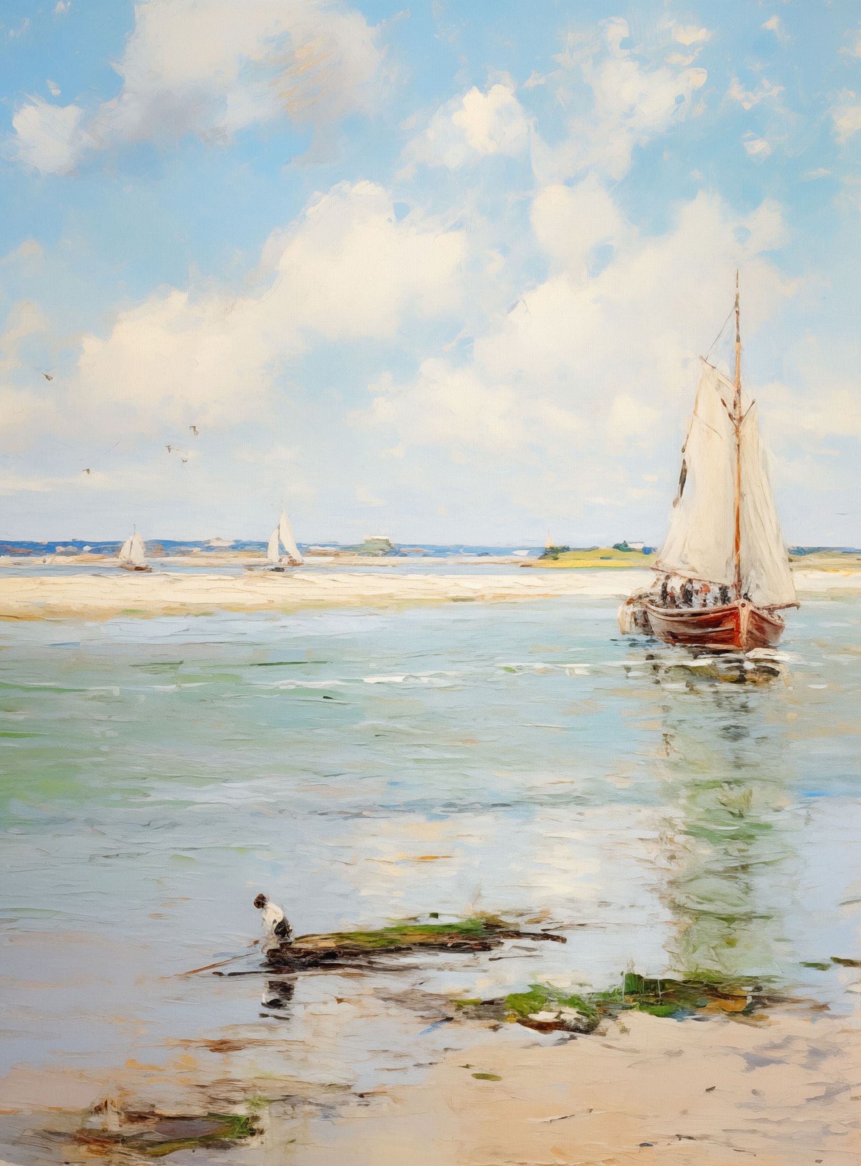 Sailboats at Peaceful Dawn