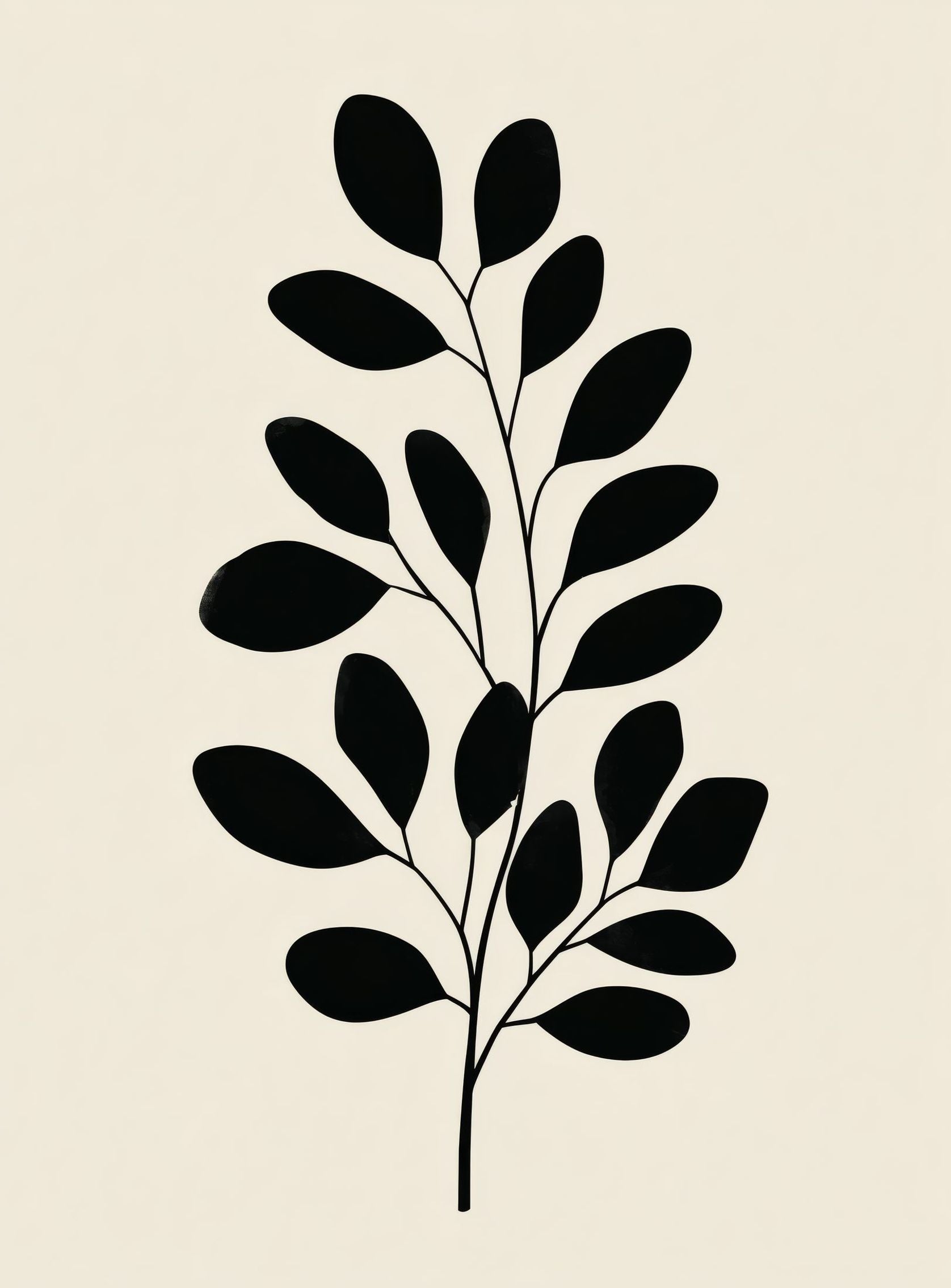 Plant Cutout on Cream