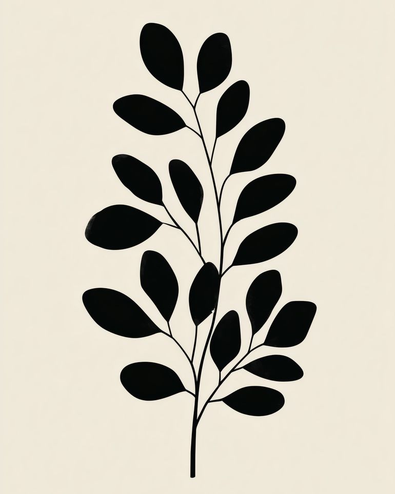 Plant Cutout on Cream