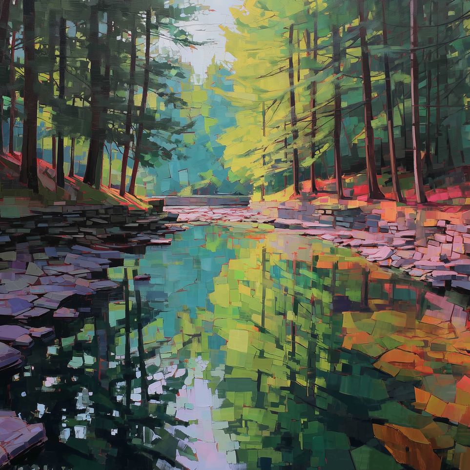 Worn Stones Along a Quiet Creek