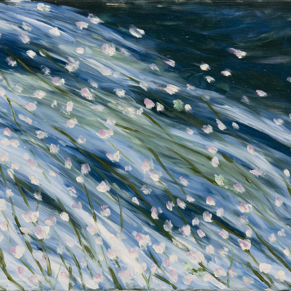Flowers in a blue rush