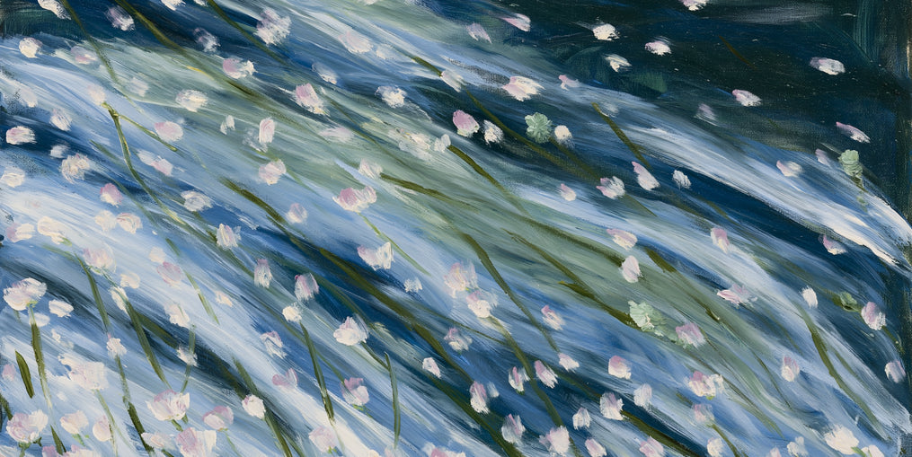Flowers in a blue rush