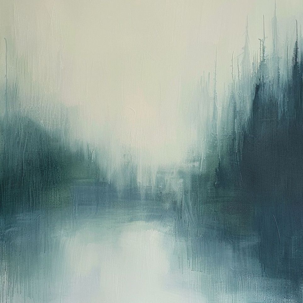 Pale sun over still water