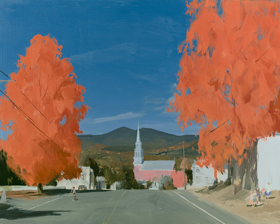 Orange trees over the steeple road