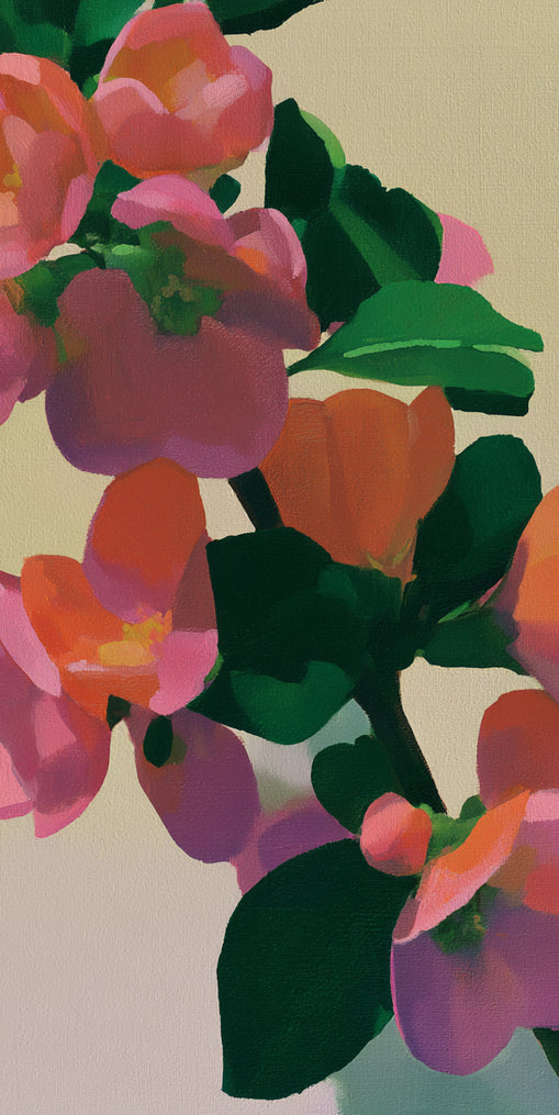 Flowers among dark leaves