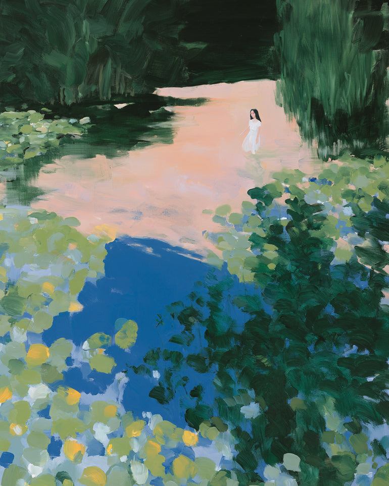 White dress in still water