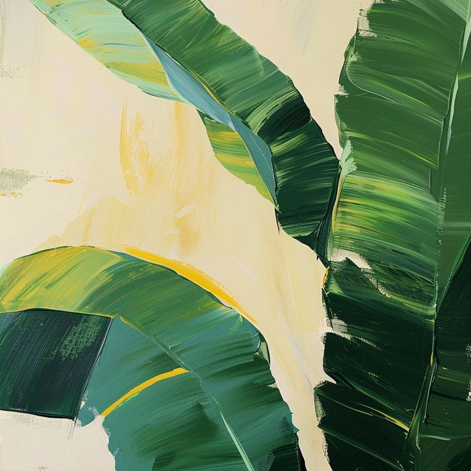 Green leaves in soft cream light