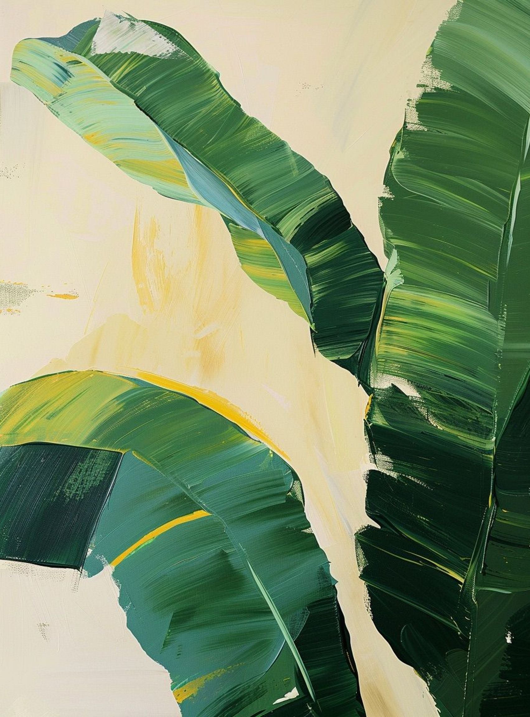 Green leaves in soft cream light