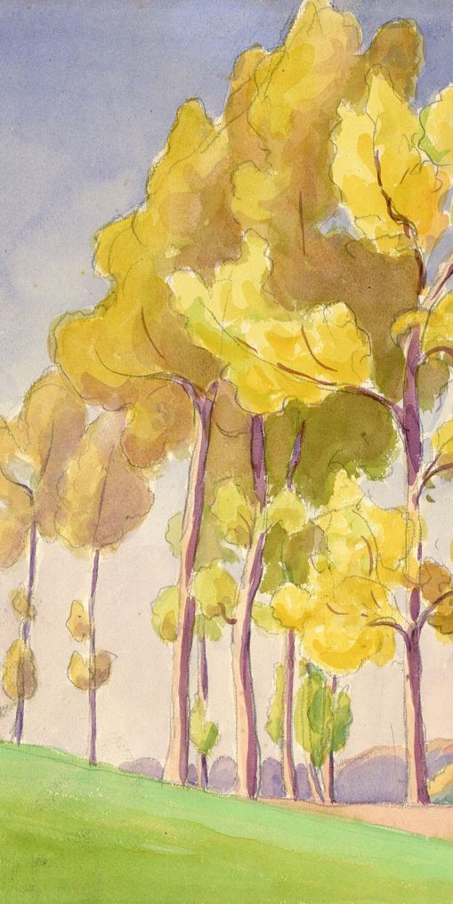 Yellow crowns on the hill