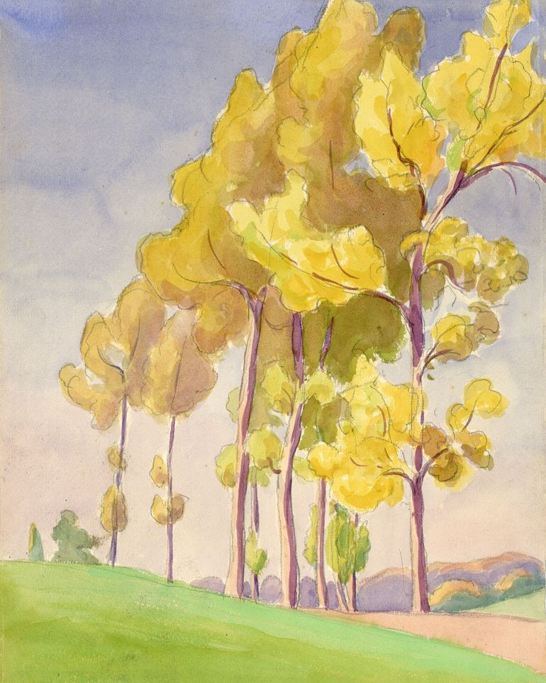 Yellow crowns on the hill