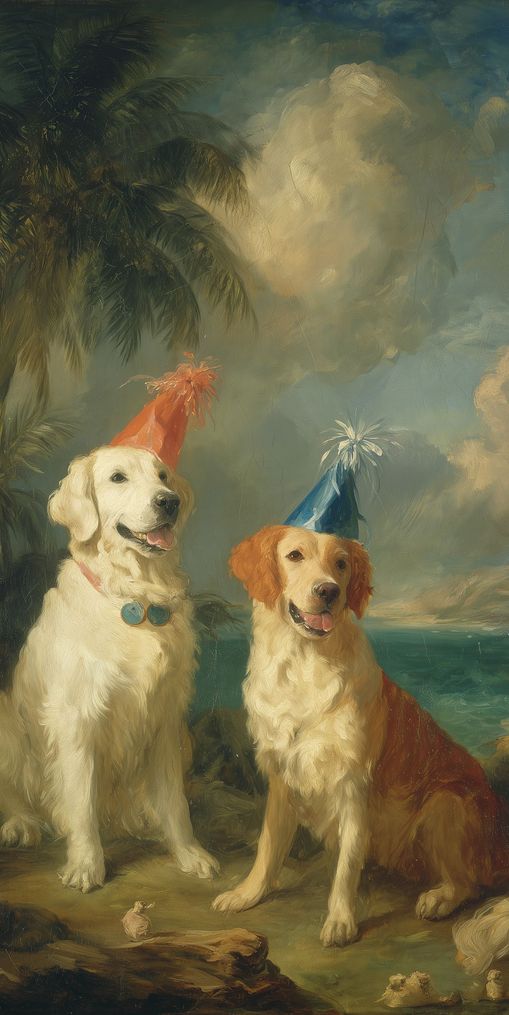 Party hats by the sea