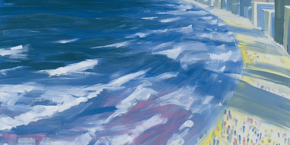 White surf along the skyline