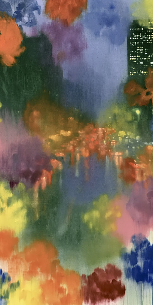 City lights in painted bloom