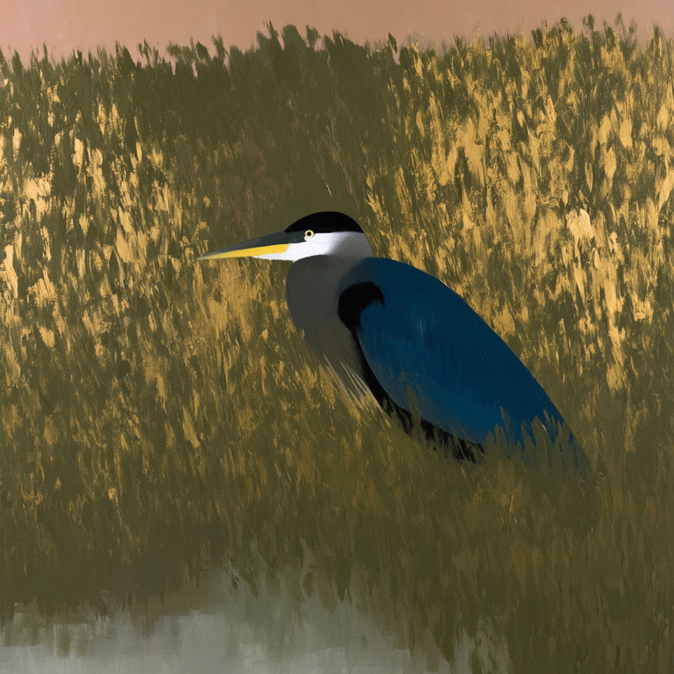 Heron among the reeds