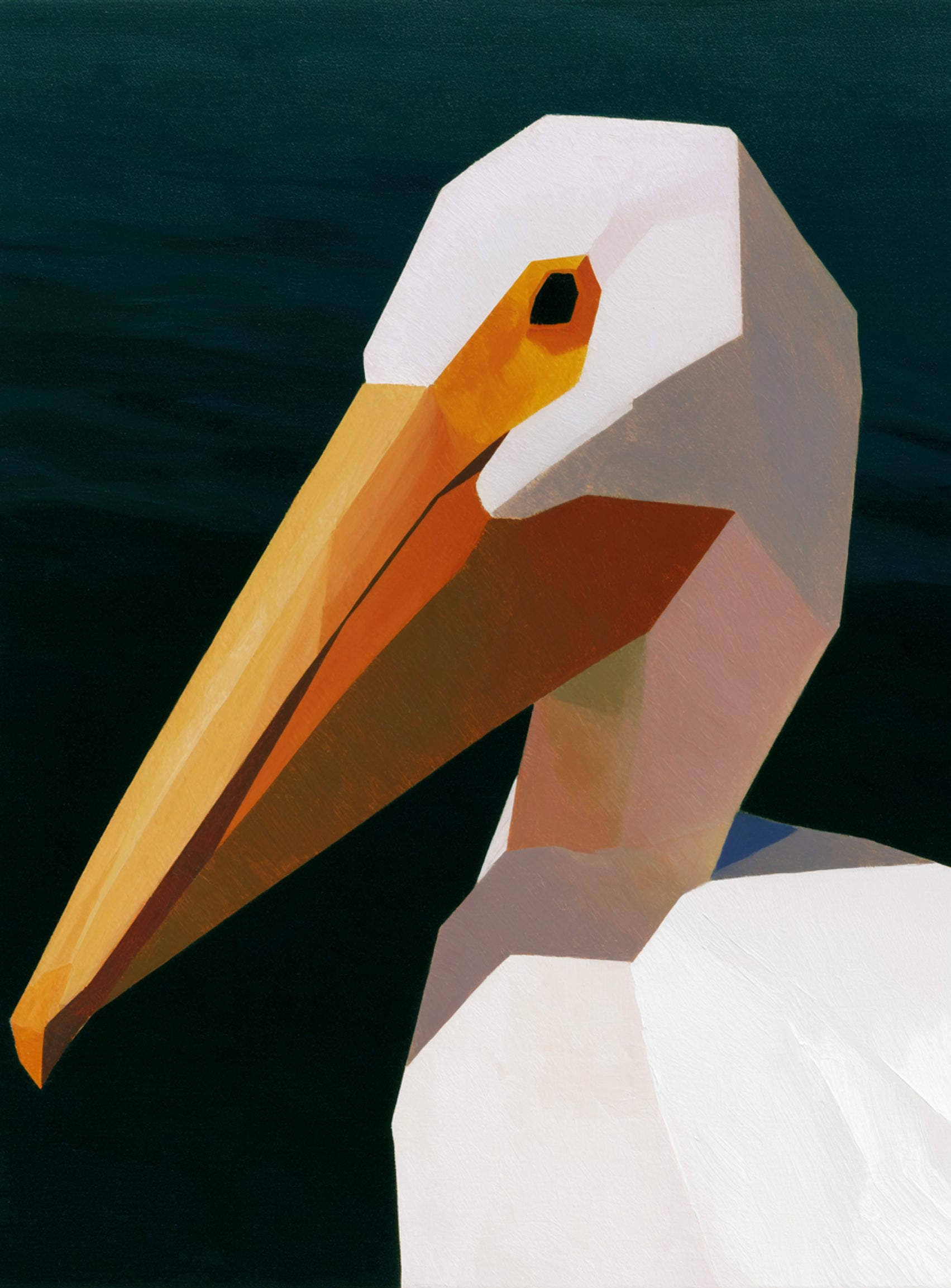 The beak cuts the dark
