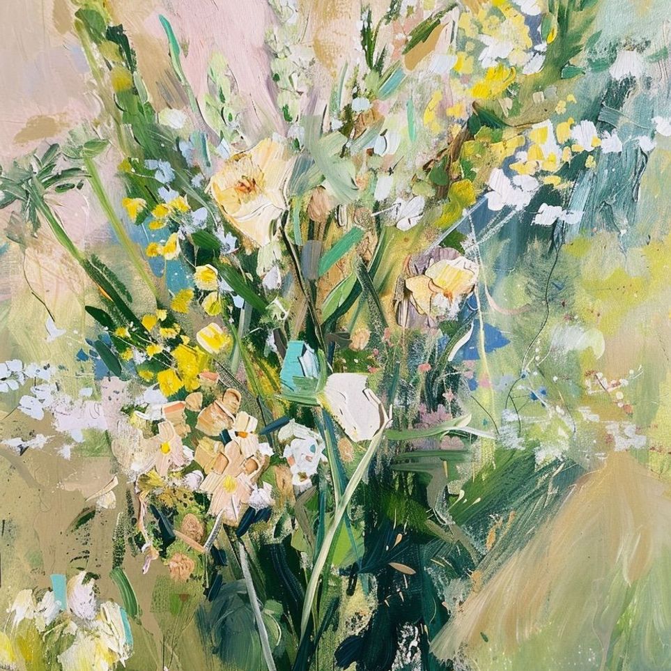 Wildflowers leaning into light