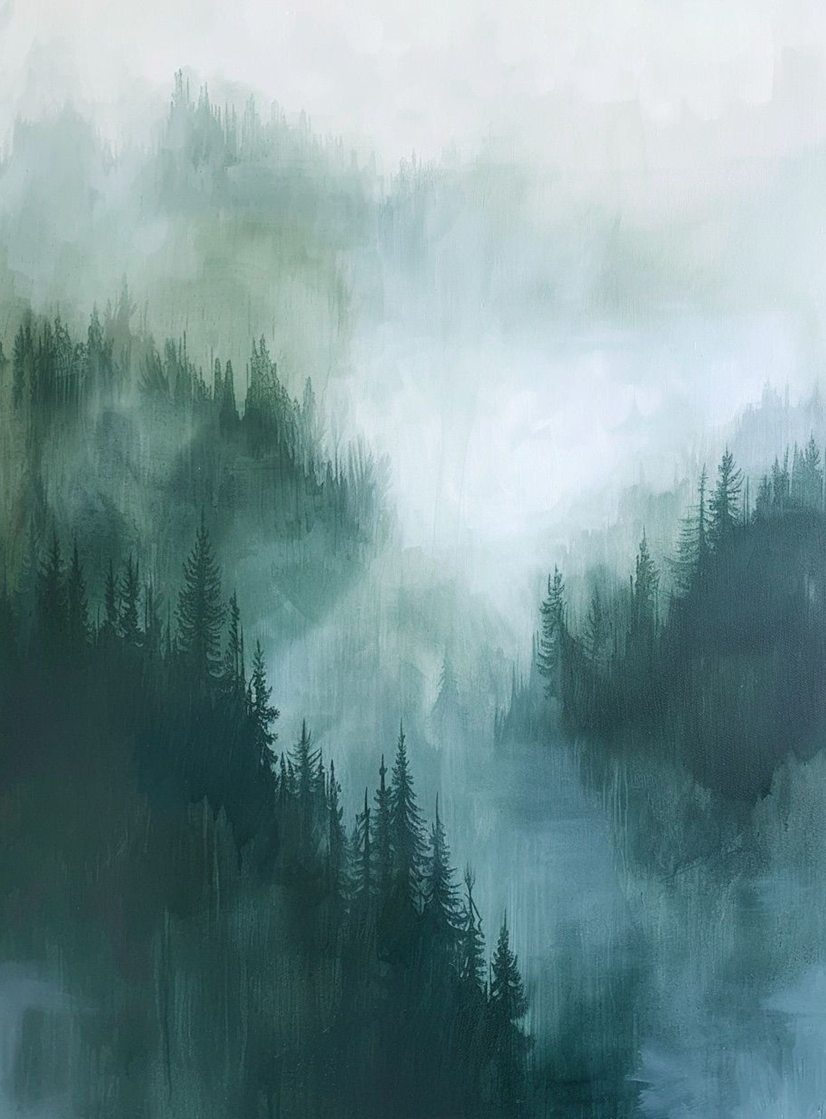 Mist caught in the pines