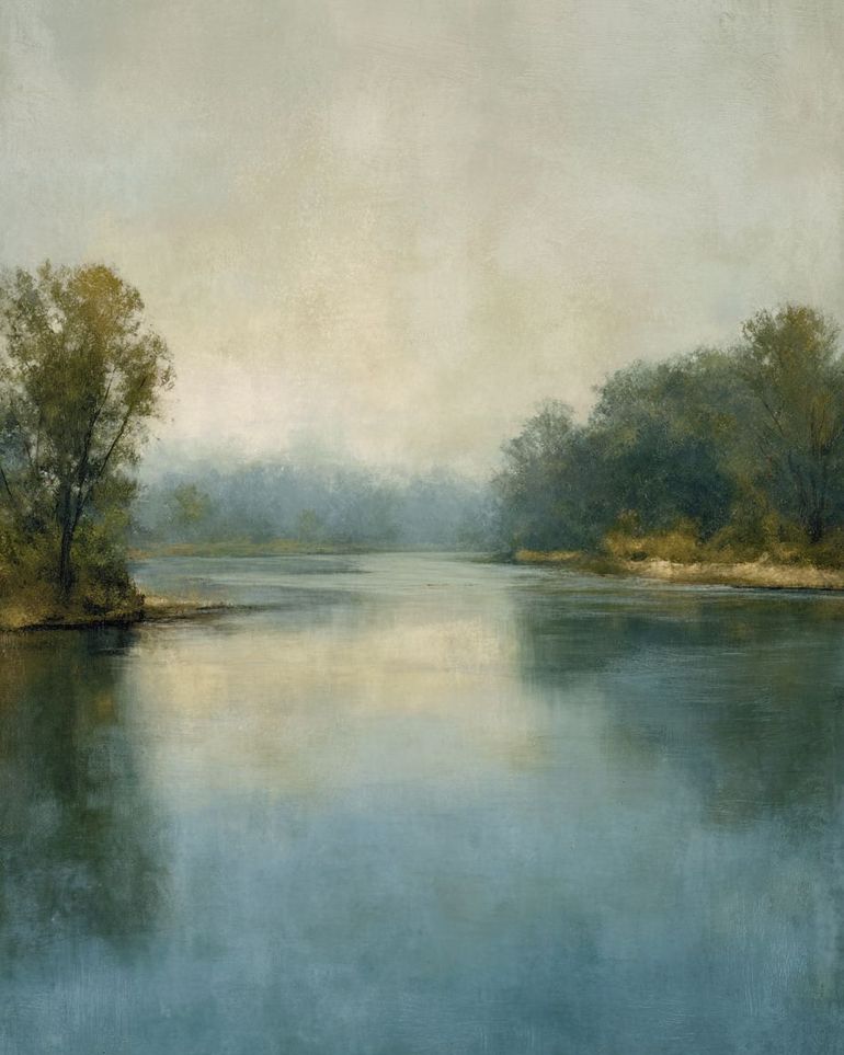Misty bend in the river