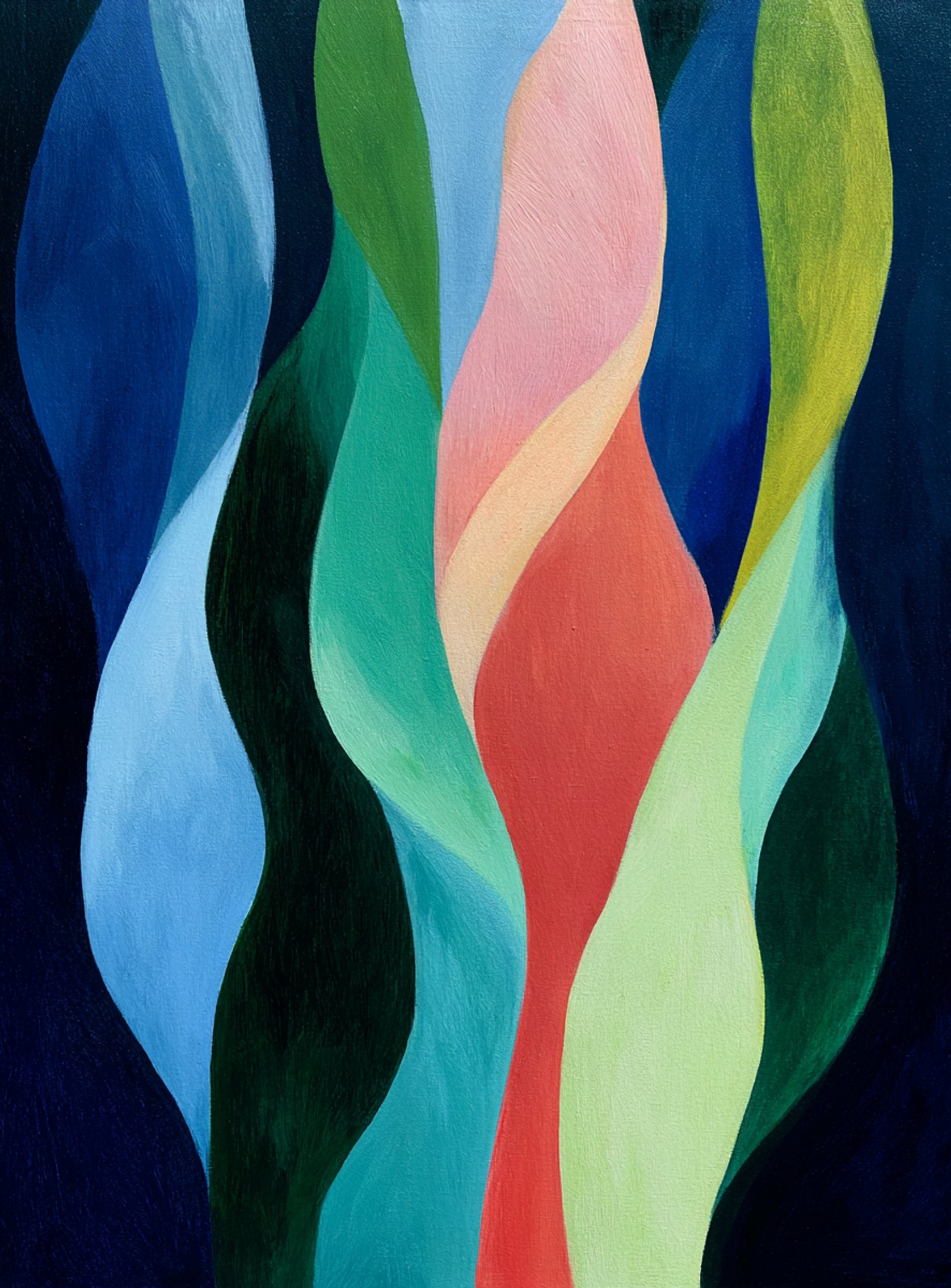 Layered wavy color bands
