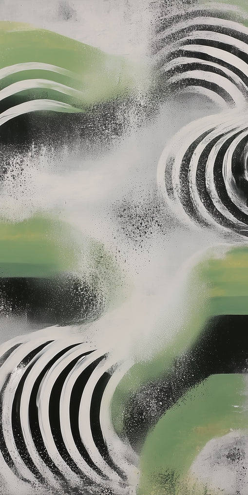 Curved bands in drifting haze