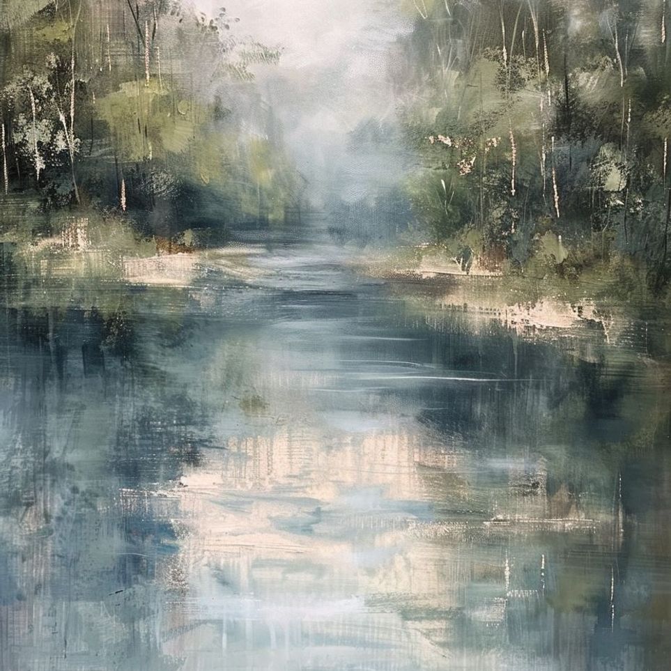 Pale sky in blue water