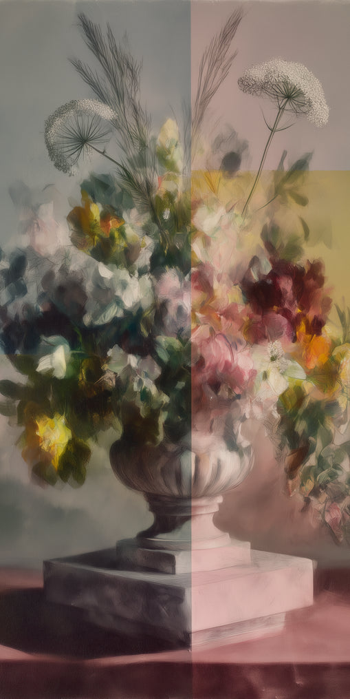 Bouquet in divided light