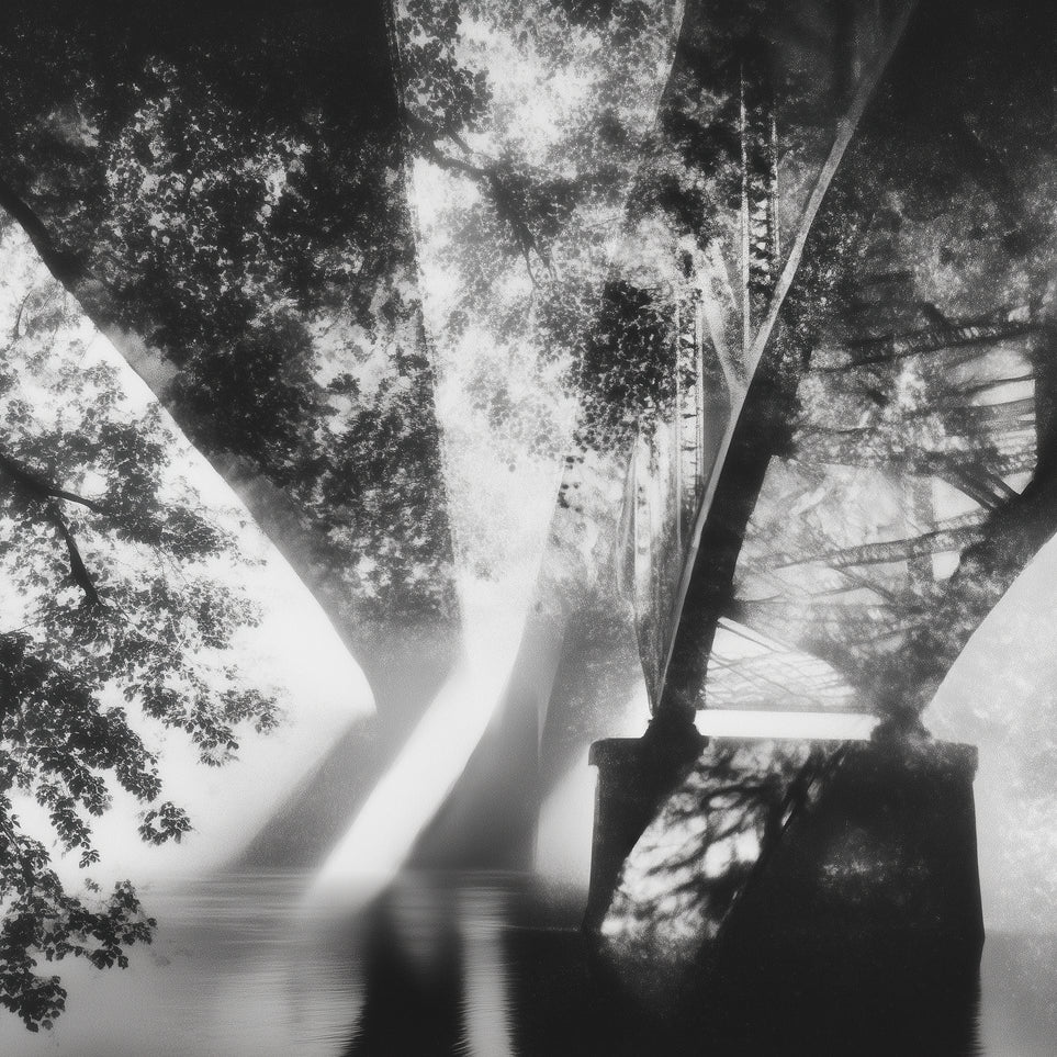 Steel Bridge Over a Slow River in Sunlight