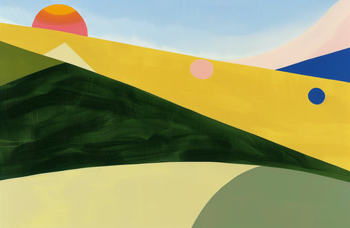 Three suns over rolling hills