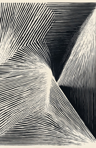Where the lines break inward