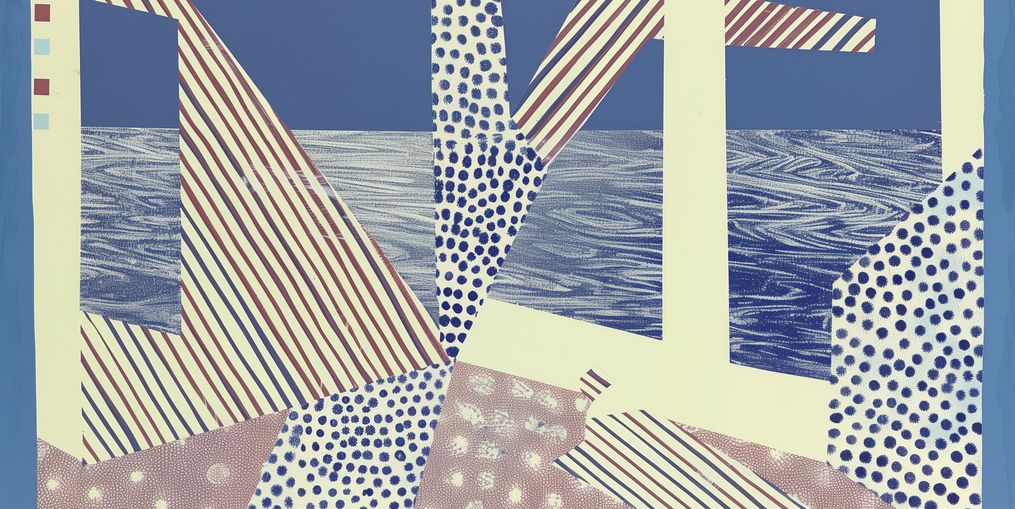 Stripes cut through dots