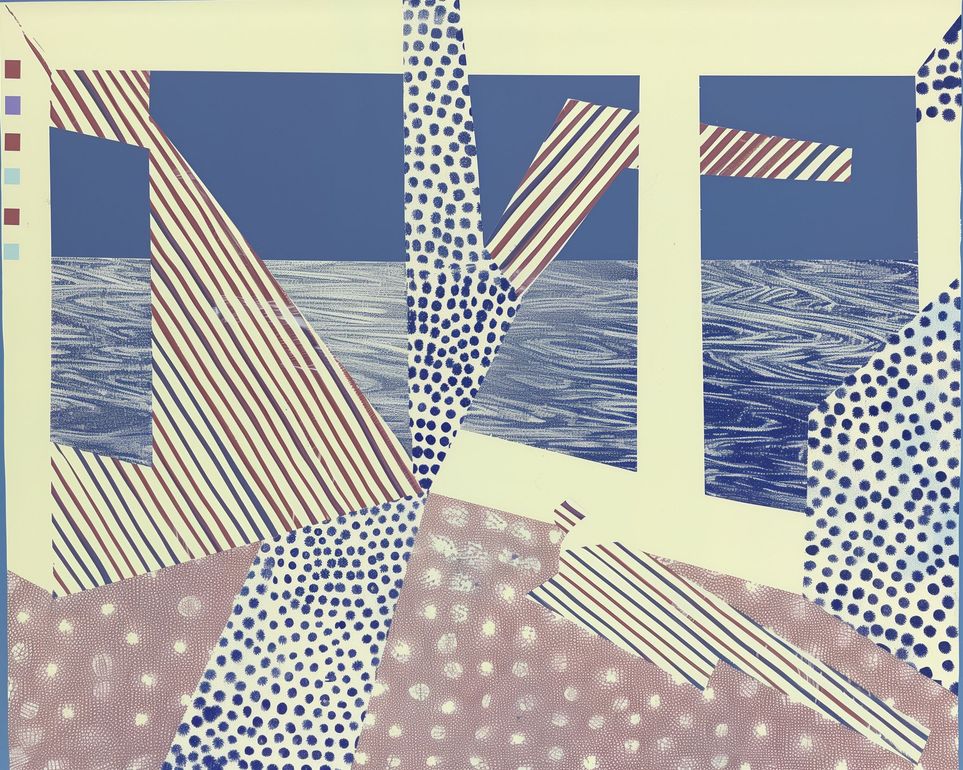 Stripes cut through dots